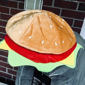NWT AlterEgo Hamburger Funny Soft Hat Adult Unisex Halloween Costume Cosplay